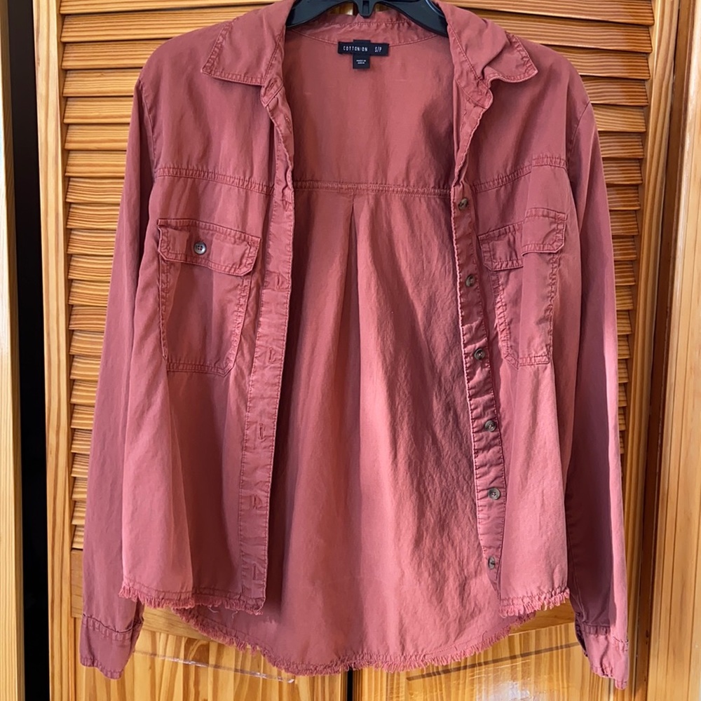 cotton on button down with slight fringe